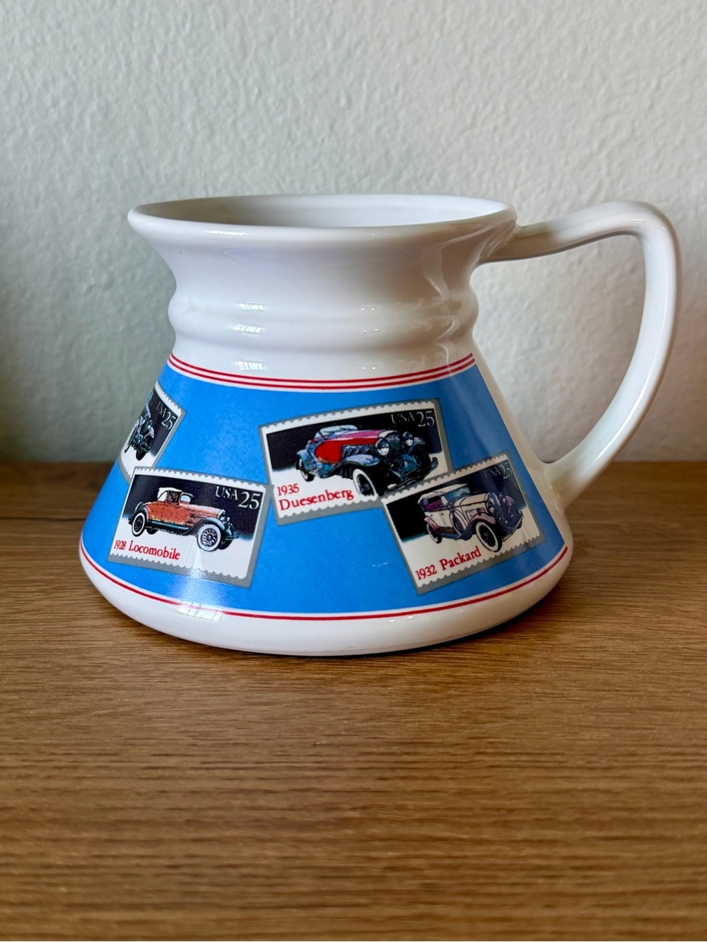 1986 USPS Postage Stamp Old Classic Cars No Spill Mug